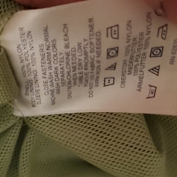 Lands'End Removable Hoodie Zip Down Women's Apple Green Light Jacket - M (10-12) - Picture 8 of 8